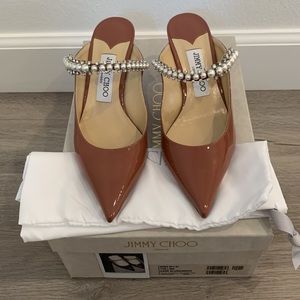 Jimmy Choo Bing 65 in Dark Blush Patent Leather